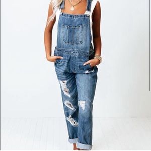 Insane Gene distressed Girlfriend Overalls